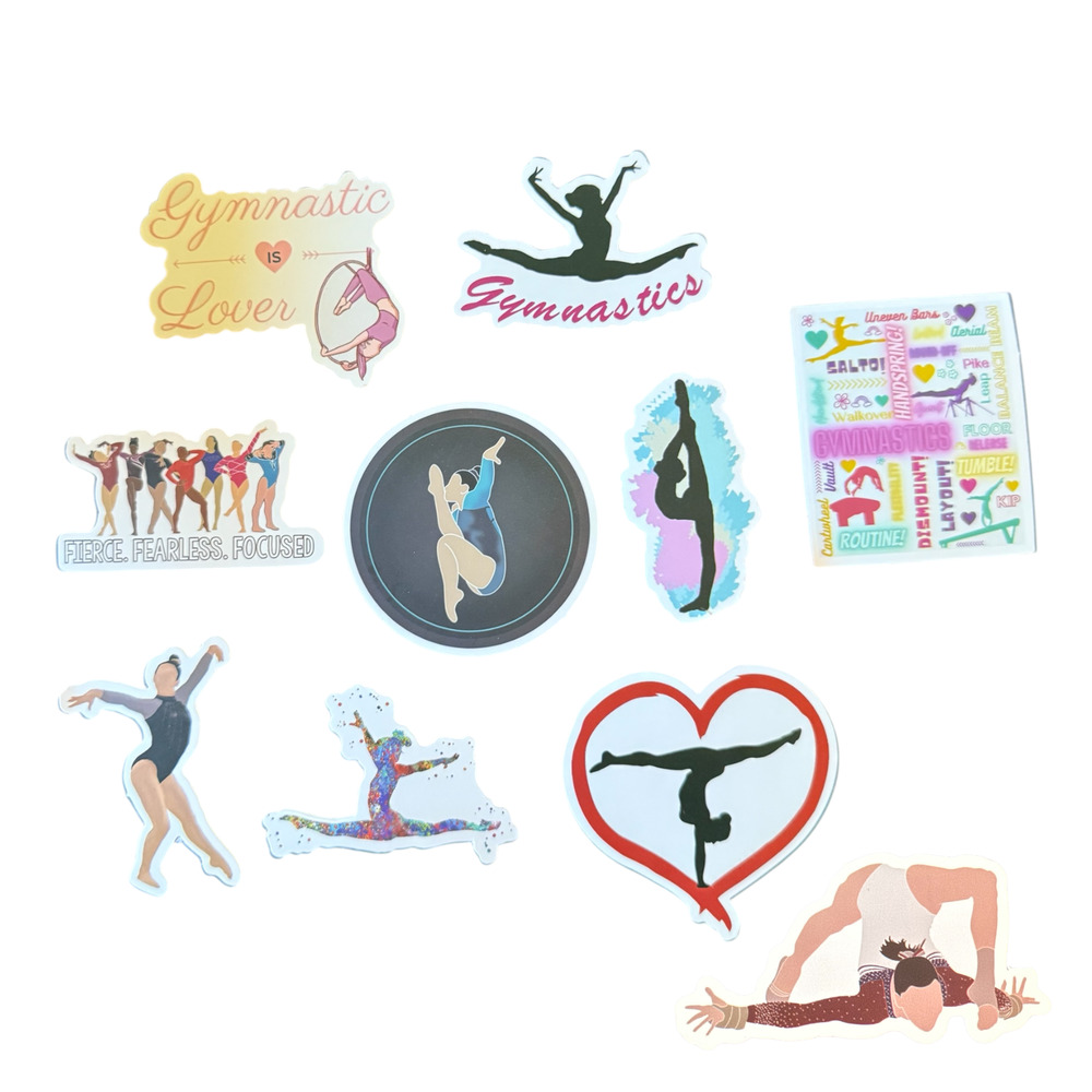 10 Assorted Gymnastics Handstands Back Handspring Stickers